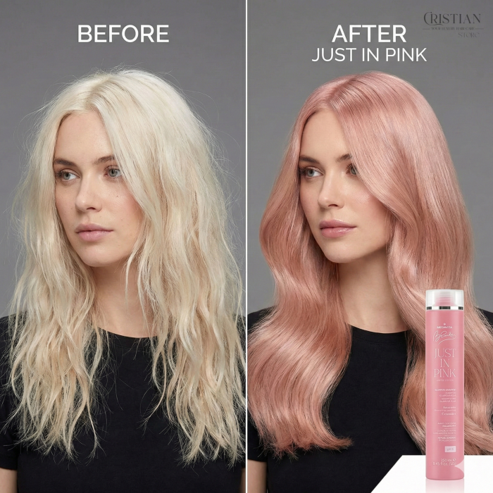 Sampon Nuantator Roz Medavita Just In Pink - Culoare Temporara Par Blond [5]