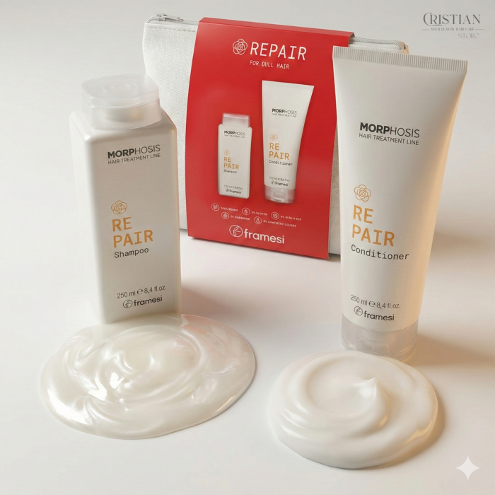 Set Cadou Framesi Morphosis Repair Sampon si Balsam cu Borseta Alba pentru Par Deteriorat [2]