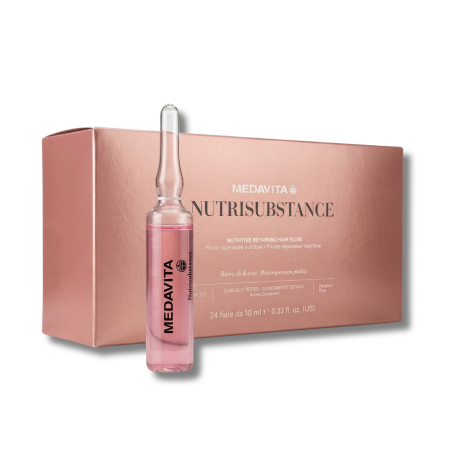 Toate Produsele - Set fiole Medavita Nutrisubstance Repairing Hair Fluid și cutie prezentare – Hidratare intensă păr uscat