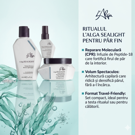 Șampoane - Kit L'Alga Sealight – Trio pentru Volum, Hidratare și Reparare (Păr Fin)