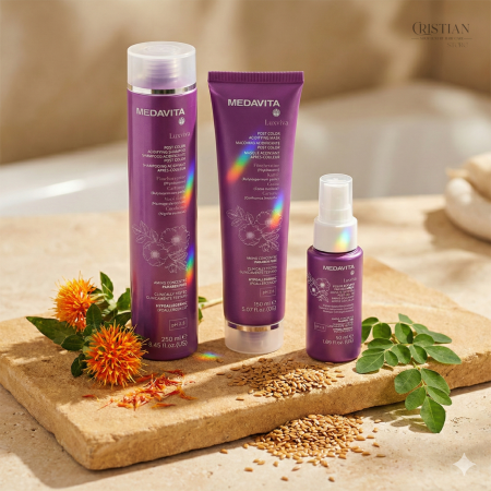 Set Medavita Luxviva Post Color - Sampon Masca si Spray pentru Par Vopsit [2]