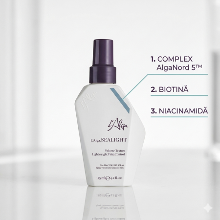 L'Alga - Spray Creator de Volum L'Alga Sealight – Elixir Leave-in pentru Densitate și Ridicare de la Rădăcină (125ml)