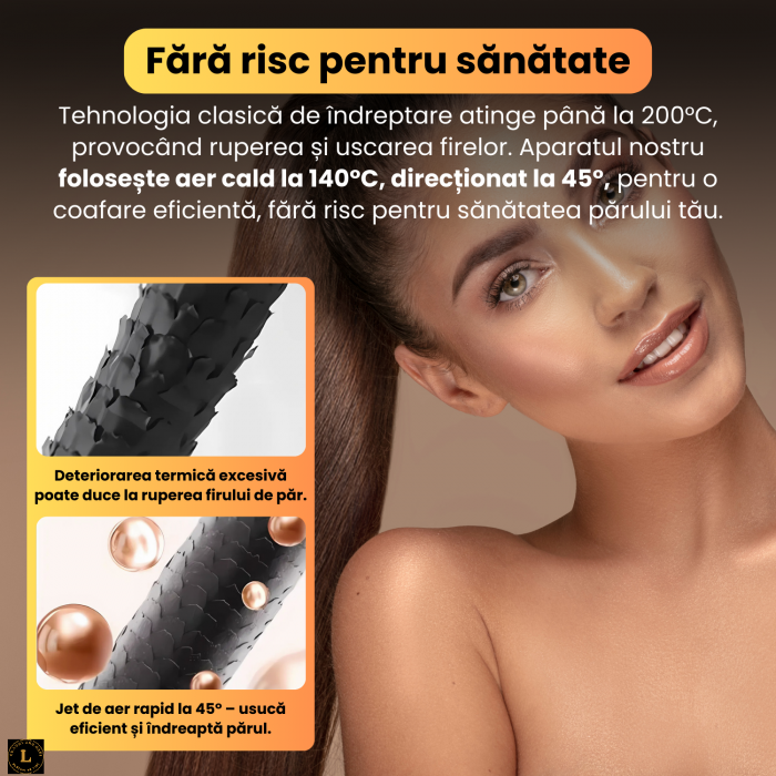 Aparat 2-in-1 pentru indreptat si uscat parul, utilizare pe par umed si uscat, temperatura reglabila 80°/110°/140°, difuzor aer integrat, flux de aer la 45°, negru [6]