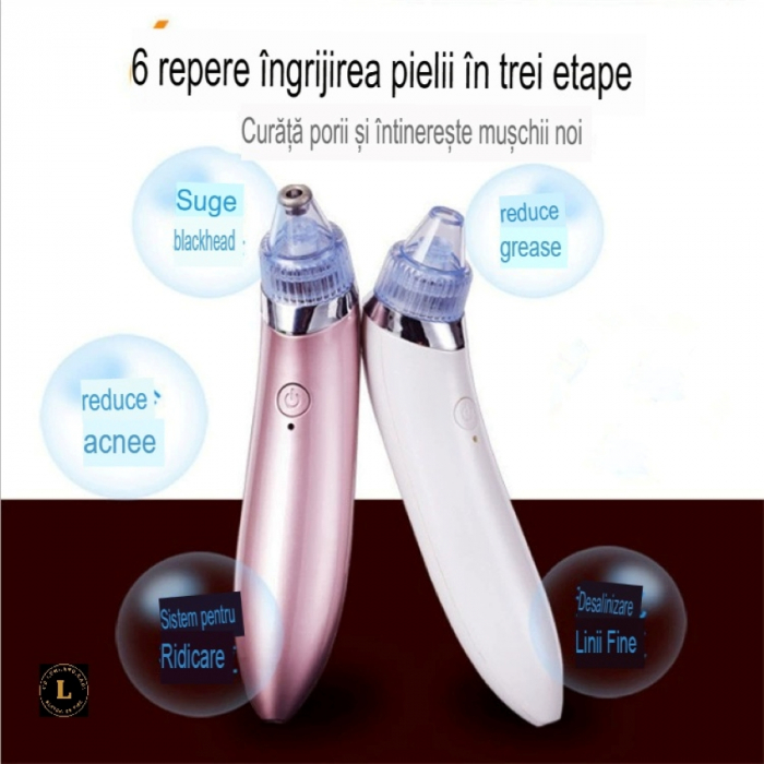 Aparat Electric pentru Indepartarea Punctelor Negre, Anti-Acnee, Curatator Reincarcabil pentru Ten, usor de utilizat [10]