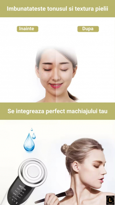 Aparat Masaj Facial 7 in 1: Curatare, Lifting, Anti-Acnee, Albire, Ingrijire Ochi - Tehnologie EMS, RF, LED [15]