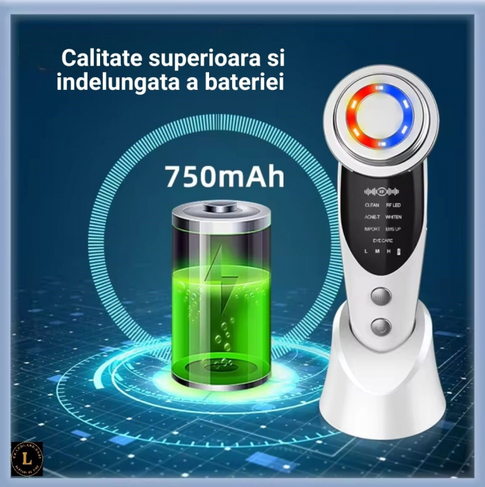 Aparat Masaj Facial 7 in 1: Curatare, Lifting, Anti-Acnee, Albire, Ingrijire Ochi - Tehnologie EMS, RF, LED [6]