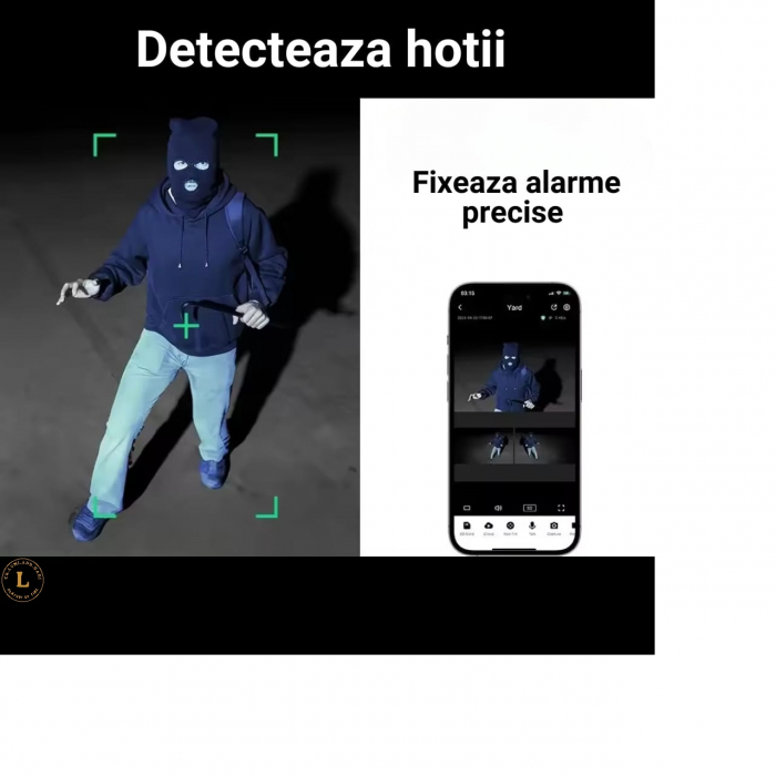 Camera de Supraveghere cu 3 Lentile, Aplicatie Mobila, Rotire Orizontala si Verticala, Camera PTZ, Zoom 4X, Rezistenta la Apa, Vant, Ninsori, Vedere Nocturna si Panoramica, Alarma, Alba [5]