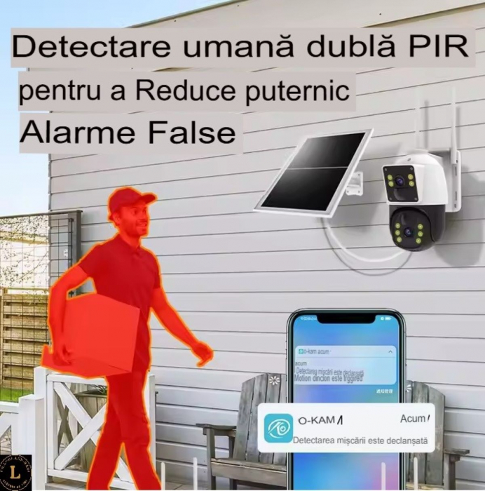 Camera solara alimentata cu CCTV IP 4G in aer liber Camera de securitate la domiciliu cu viziune nocturna fara fir si cu detectare a miscarii Ptz [4]