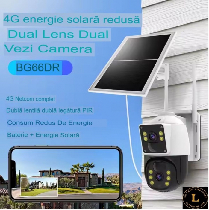Camera solara alimentata cu CCTV IP 4G in aer liber Camera de securitate la domiciliu cu viziune nocturna fara fir si cu detectare a miscarii Ptz [6]