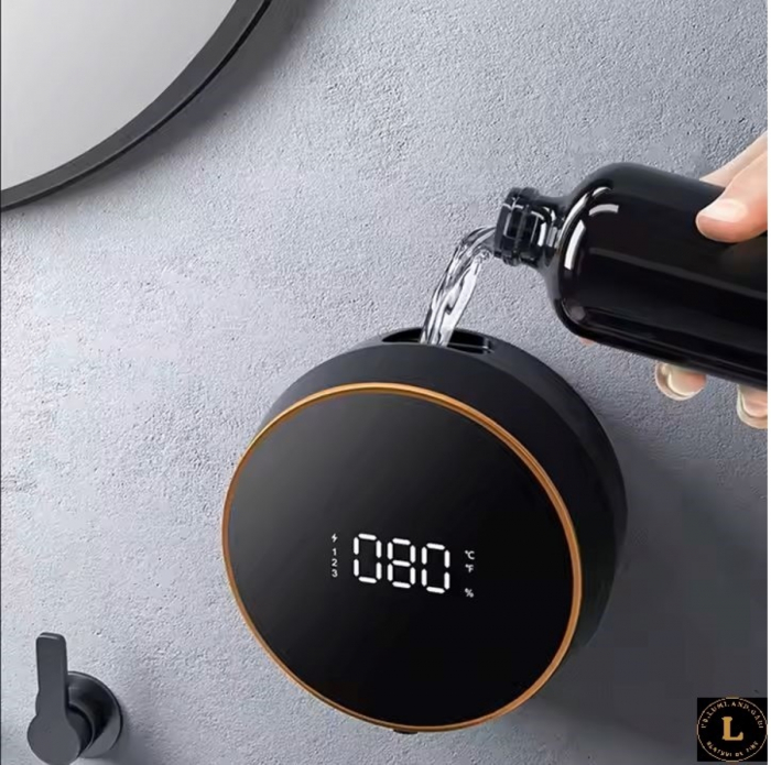 Dozator de sapun lichid suspendat pe perete de inalta calitate Senzor automat inteligent de lux Dozator de sapun spumant lichid de 300 ml montat pe perete. Ideal pentru cadou Unisex [3]