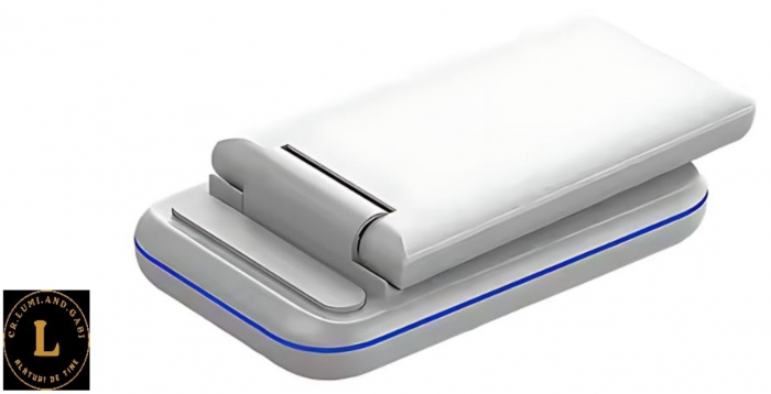 Incarcator wireless pliabil 3 in 1, iPhone, AppleWatch, AirPods, Wireless, Fast Charge 15W, lumina ambientala LED, Alb [7]