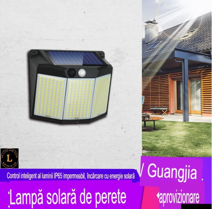 Lampa solara cu senzor de miscare, impermeabila, 432 LED, IP65, pentru ext [6]