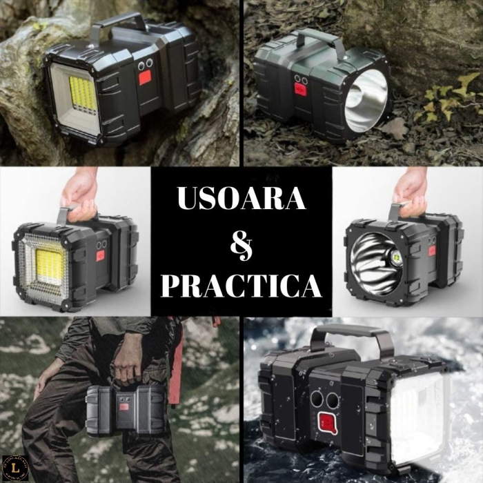 Lanterna multifunctionala reincarcabila, doua capete de iluminare, portabila, rezistenta la stropi [2]