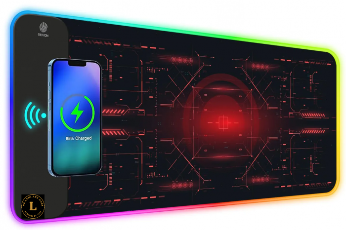 Mause pad de gaming 800x300x3MM cu incarcator wirless universal incorporat, ideal pentru pasionatii de jocuri [4]