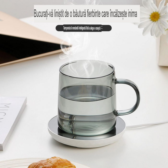 Plita inteligenta pentru mentinerea cani de ceai sau cafea calde, la o temperatura constanta preferata, 3 nivele de incalzire, 55 de grade [2]