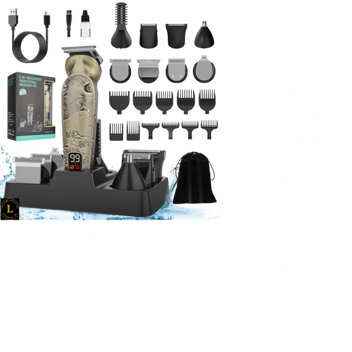 Set profesional masina de tuns, conturat, ras, filat, 8 in 1, rezistent la apa, ideal pentru tuns, filat, ras si conturat [5]