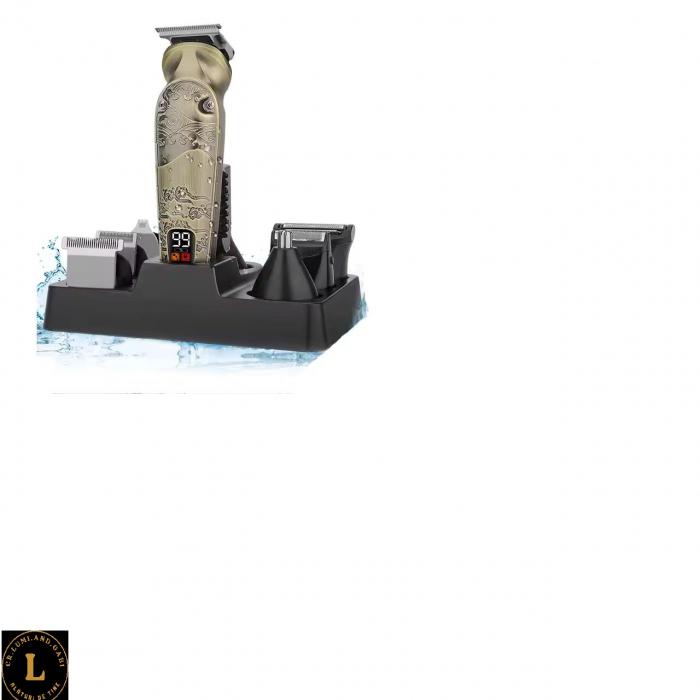 Set profesional masina de tuns, conturat, ras, filat, 8 in 1, rezistent la apa, ideal pentru tuns, filat, ras si conturat [2]