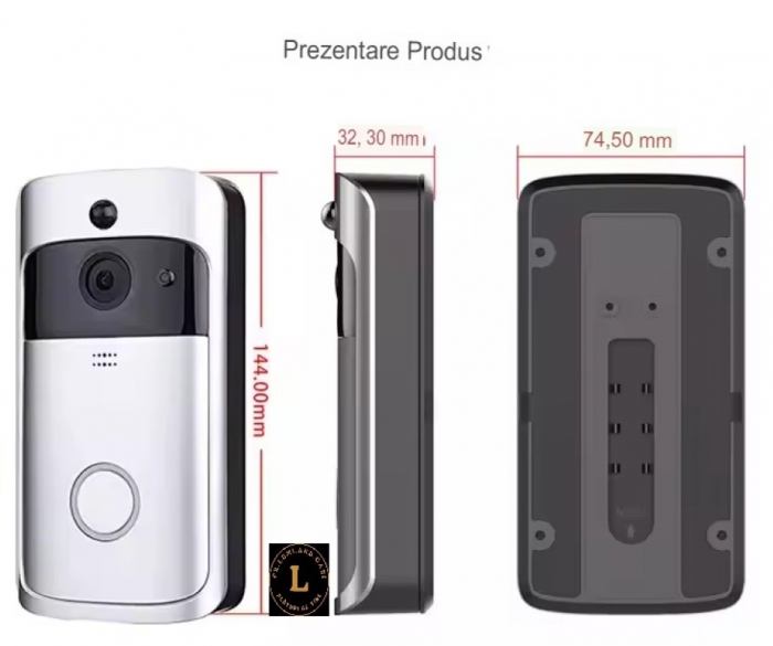 Sonerie inteligenta Wifi pentru casa de la distanta monitorizare interfon sonerie V5 cu senzor infrarosu de viziune pe timp de noapte producator de sonerie vizuala [4]