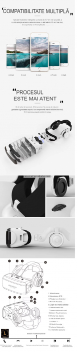 Super Ochelari 3D Filme HD VR Realitate augmentata, Telefon 4, 7-6, 7 inc, Ochelari 3D inteligenti Realitate virtuala Ochelari VR all-in-one [8]