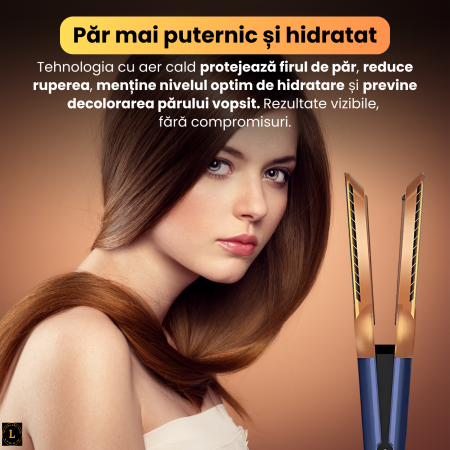 Aparat 2-in-1 pentru indreptat si uscat parul, utilizare pe par umed si uscat, temperatura reglabila 80°/110°/140°, difuzor aer integrat, flux de aer la 45°, negru [4]