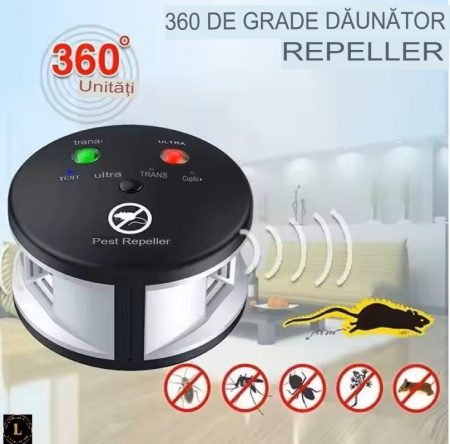 Produse - Aparat cu ultrasunete pentru respingerea daunatorilor, anti rozatoare, anti insecte, raza actiune 360°, 25-60 KH