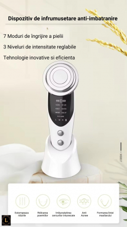 Aparat Masaj Facial 7 in 1: Curatare, Lifting, Anti-Acnee, Albire, Ingrijire Ochi - Tehnologie EMS, RF, LED [8]