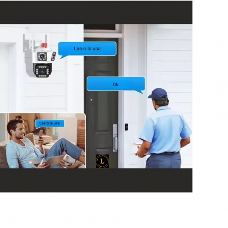 Camera de Supraveghere cu 3 Lentile, Aplicatie Mobila, Rotire Orizontala si Verticala, Camera PTZ, Zoom 4X, Rezistenta la Apa, Vant, Ninsori, Vedere Nocturna si Panoramica, Alarma, Alba [6]