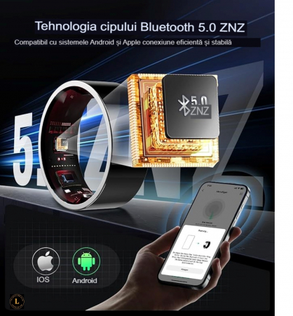 Descopera viitorul sanatatii cu inelul inteligent smart. Monitorizare Completa a Sanatatii 24/7. Monitorizare Completa a Sanatatii - Puls, Somn, Activitate - Rezistent la Apa - Design Elegant [7]