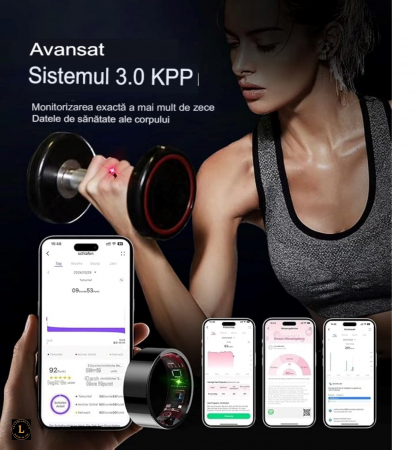 Descopera viitorul sanatatii cu inelul inteligent smart. Monitorizare Completa a Sanatatii 24/7. Monitorizare Completa a Sanatatii - Puls, Somn, Activitate - Rezistent la Apa - Design Elegant si Perfo [6]