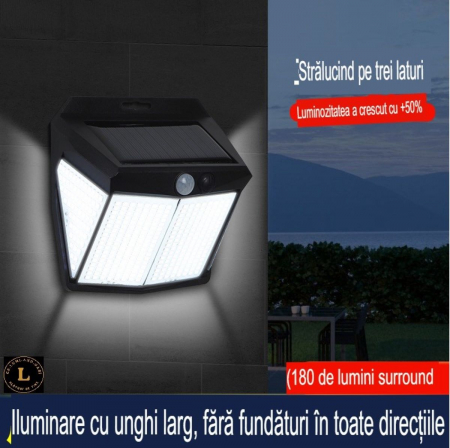 Lampa solara cu senzor de miscare, impermeabila, 432 LED, IP65, pentru ext [3]