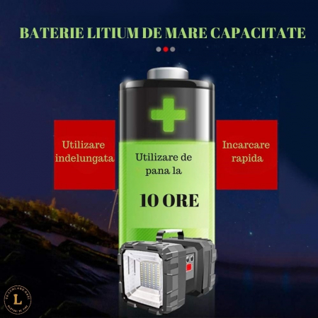 Lanterna multifunctionala reincarcabila, doua capete de iluminare, portabila, rezistenta la stropi [8]