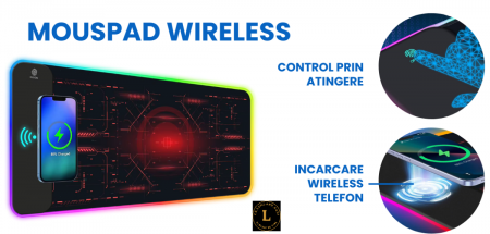 Produse - Mause pad de gaming 800x300x3MM cu incarcator wirless universal incorporat, ideal pentru pasionatii de jocuri