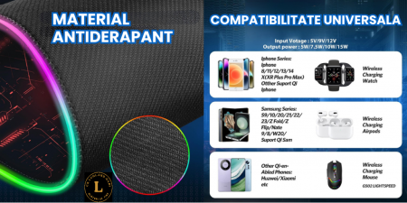 Mause pad de gaming 800x300x3MM cu incarcator wirless universal incorporat, ideal pentru pasionatii de jocuri [2]