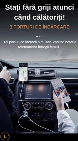 Modulator FM, Bluethoot 5.0, Transmitator FM cu functie de incarcare auto, Fast Charge, Asistenta vocala, Port auxiliar, Port USB x2, 7 lumini RGB [3]