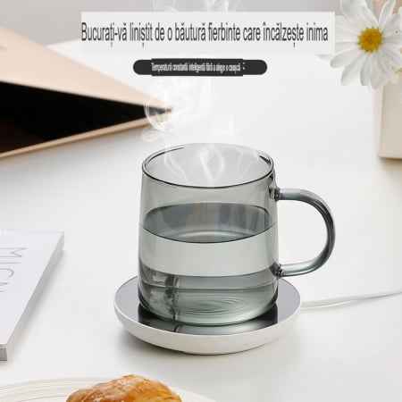 Plita inteligenta pentru mentinerea cani de ceai sau cafea calde, la o temperatura constanta preferata, 3 nivele de incalzire, 55 de grade [1]