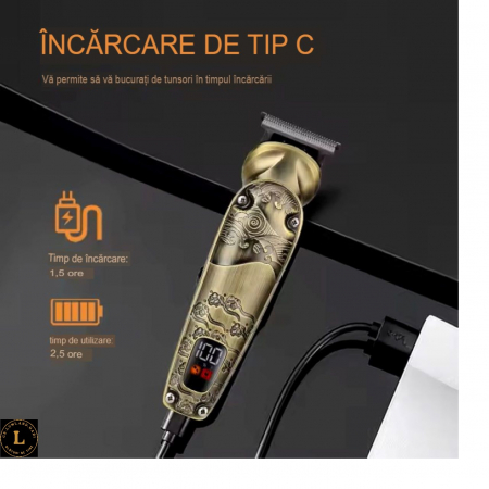 Set profesional masina de tuns, conturat, ras, filat, 8 in 1, rezistent la apa, ideal pentru tuns, filat, ras si conturat [7]