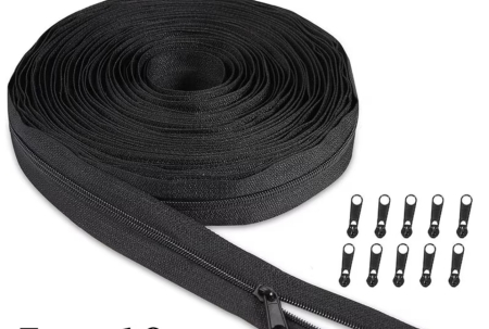 MERCERIE SI ACCESORII CROITORIE - Fermoar la Rolă cu Cheițe Incluse (Tip 3 / Tip 5) - Alb și Negru