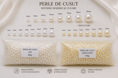 MERCERIE SI ACCESORII CROITORIE - Perle de cusut la punga pentru accesorii haine