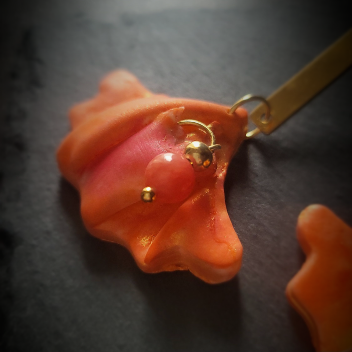 Flăcări de Jad - cercei cu jad, în tonuri calde [3]