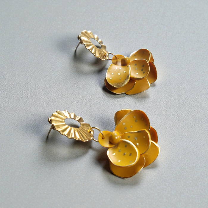 Cercei florali galben de toamnă [2]