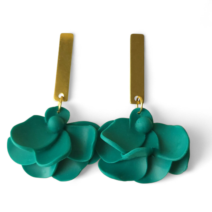 Cercei florali verde smarald [2]