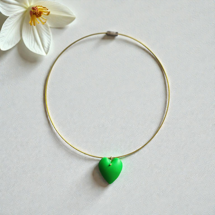 Set colier si cercei Inimi Verzi [3]