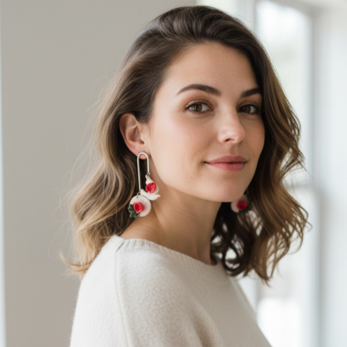 Cercei porumbei si flori [2]