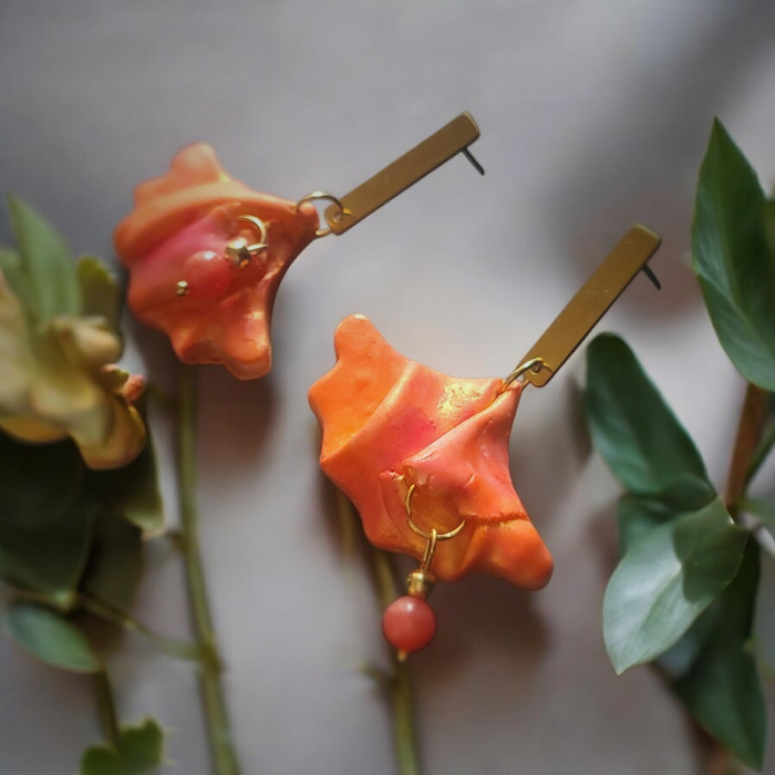 Flăcări de Jad - cercei cu jad, în tonuri calde [3]