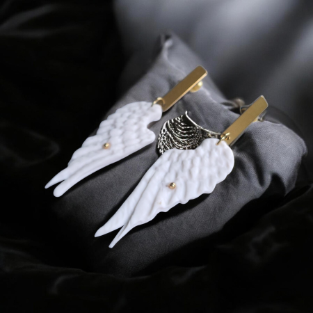 Cercei Aripi - Cercei aripi albe