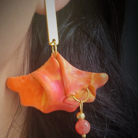 Flăcări de Jad - cercei cu jad, în tonuri calde [1]