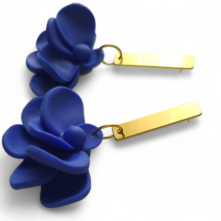 Cercei florali albastru regal [1]