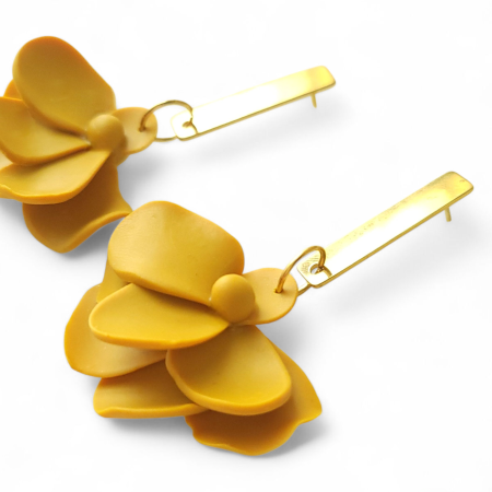 Cercei Flori - Cercei florali galben de toamnă