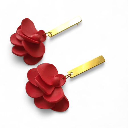 Cercei Flori - Cercei florali roșii