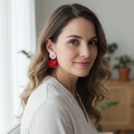 Cercei florali roșii [1]